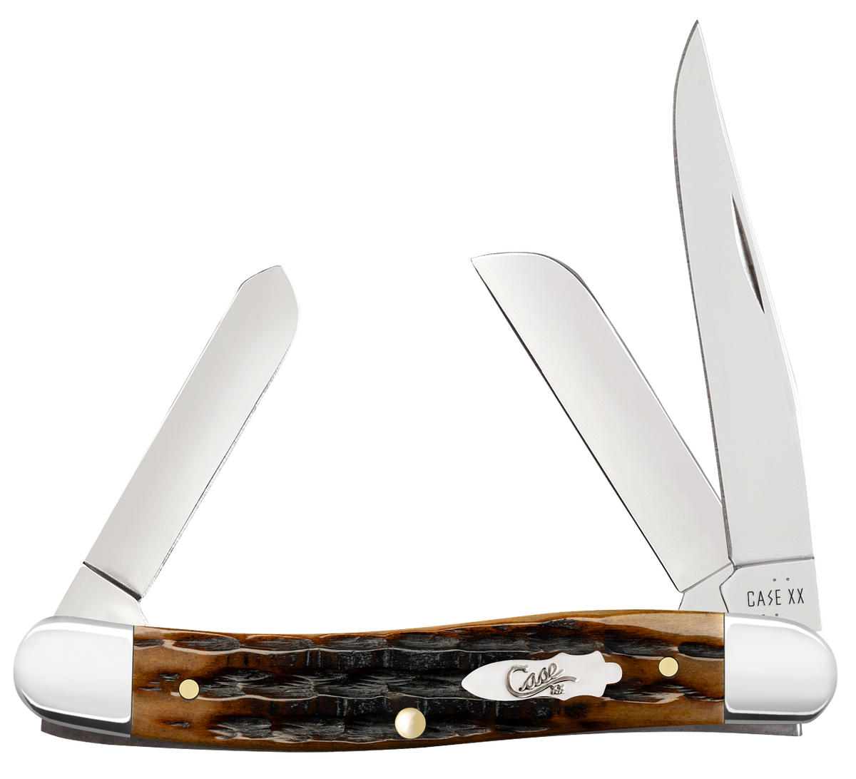 Case Medium Stockman Dark Molasses Bone Kinfolks Jig 12772 Pocket Knife