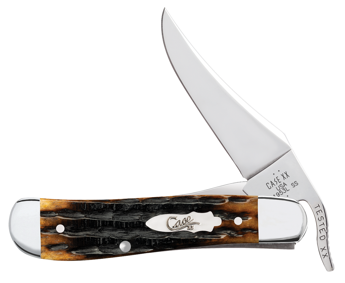 Case RussLock Dark Molasses Bone Kinfolks Jig 12773 Pocket Knife