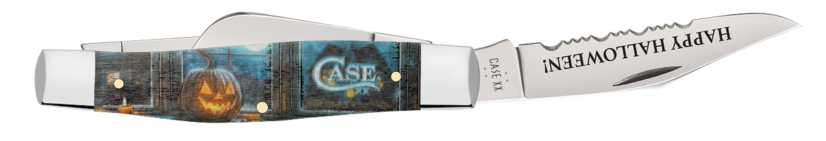 Case Large Stockman Halloween Colorwash Natural Bone 13366 Pocket Knife