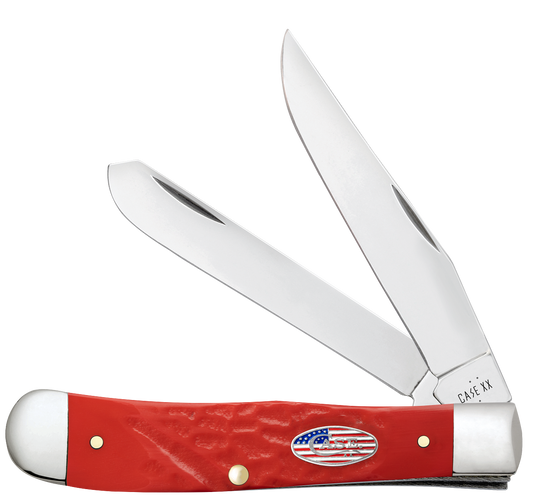 Case Red Synthetic Rough Jigged Trapper 30690 Stainless Pocket Knife