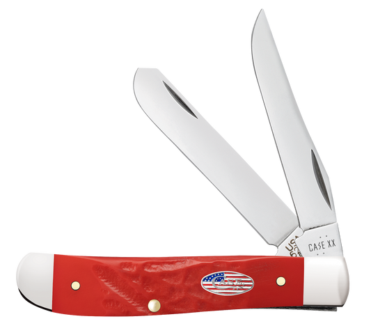 Case Red Synthetic Rough Jigged Mini trapper 30691 Pocket Knife