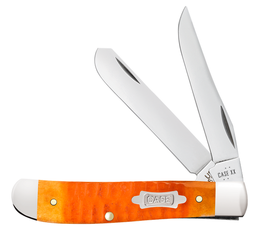 Case Mini Trapper Gator Jig Persimmon Orange Bone 38071 Carbon Steel Pocket Knife
