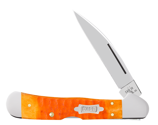 Case Copperlock Gator Jig Persimmon Orange Bone 38072 Carbon Steel Pocket Knife