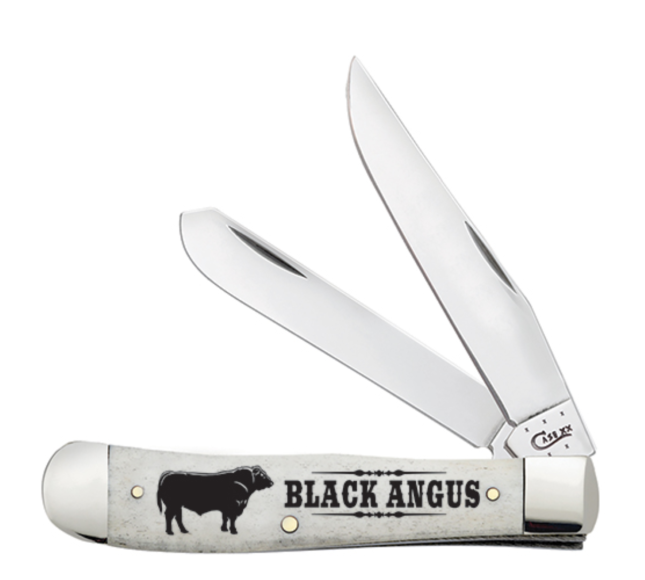 Case Trapper 540068 Black Angus Natural Bone Tru-Sharp Stainless Steel Pocket Knife