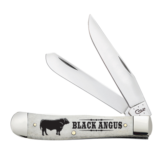 Case Trapper 540068 Black Angus Natural Bone Tru-Sharp Stainless Steel Pocket Knife
