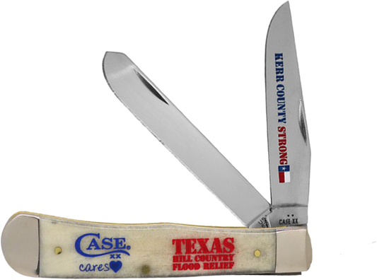 Case Trapper Texas Flood Relief Natural Bone Stainless Pocket Knife