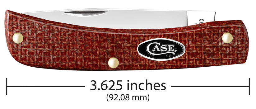 Case Smooth Dark Red Burlap Micarta® CS Sod Buster® Jr