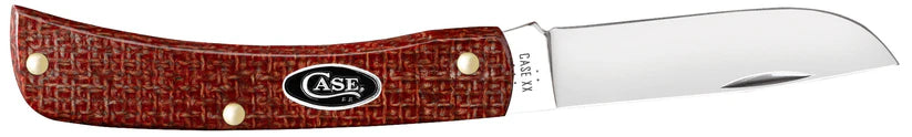 Case Smooth Dark Red Burlap Micarta® CS Sod Buster® Jr