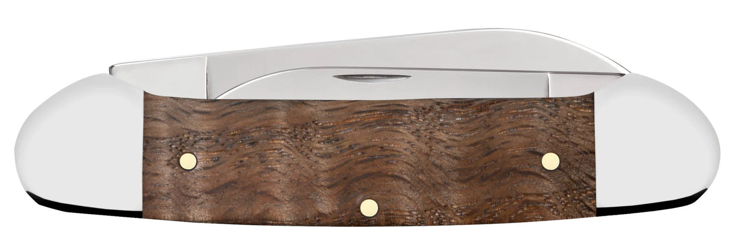 Case U.S. Army Embellished Smooth Natural Curly Oak Canoe