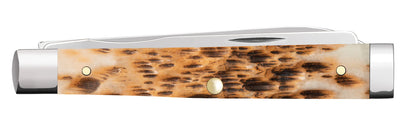 Case Knives Peach Seed Jig Amber Bone SS Baby Doc